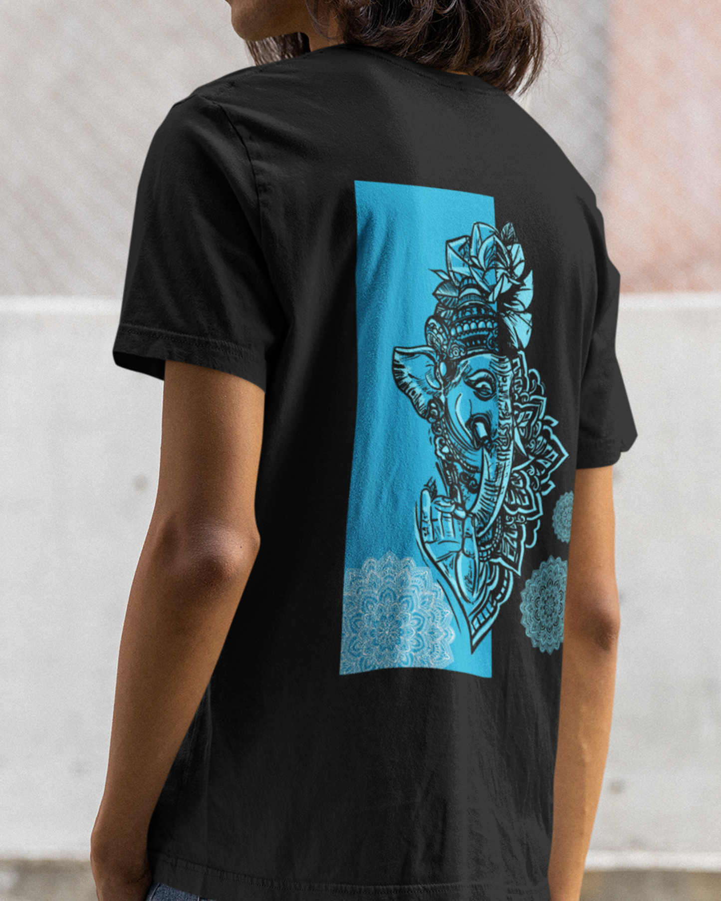 Deva Shree Ganesha Blue Oversized Tshirt