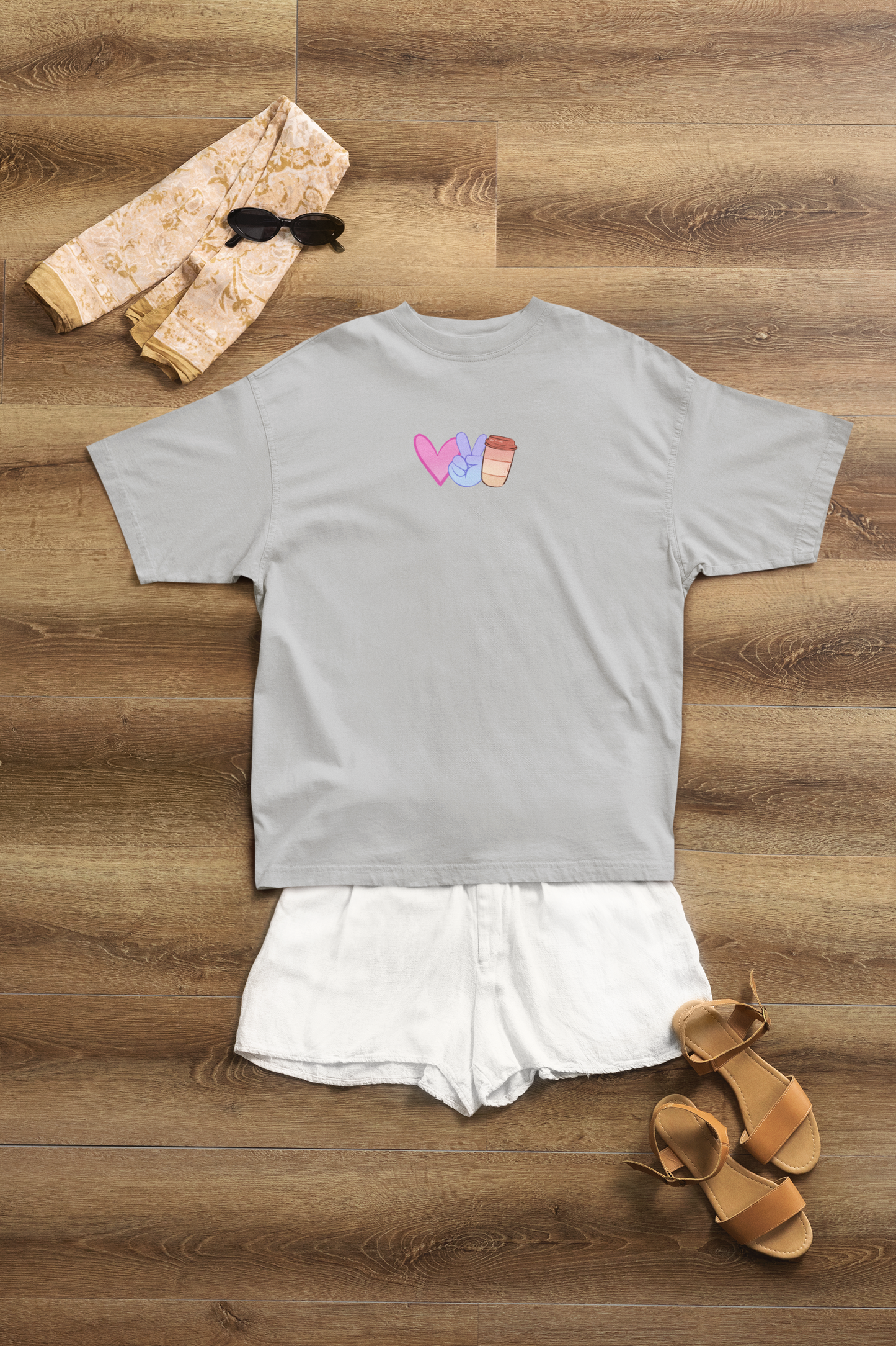 Love Peace Coffee Oversized Tshirt
