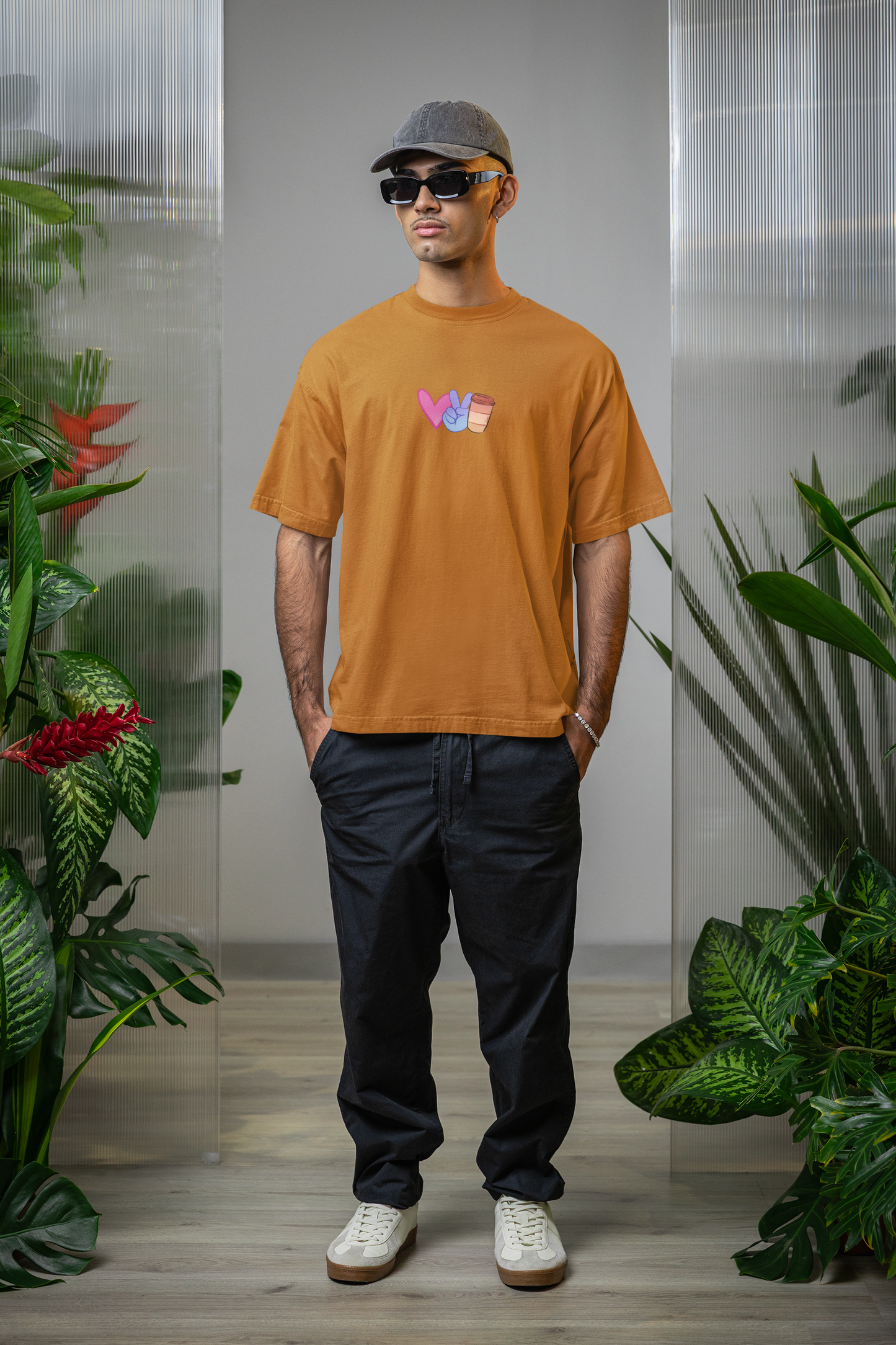 Love Peace Coffee Oversized Tshirt