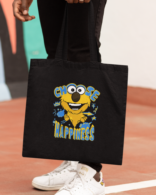 Choose Happiness Cartoon Tote Bag