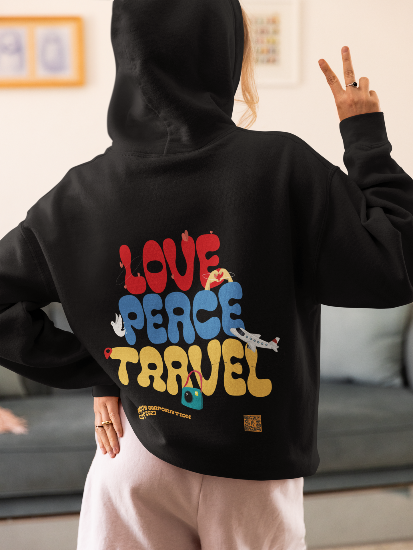 Love Peace Travel Hoodie